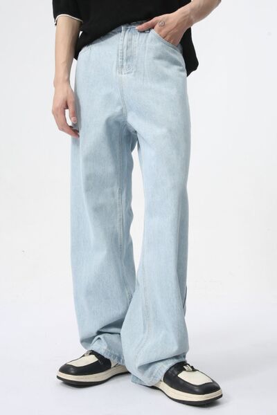 Wide Leg Jeans with Pockets - Drazelle Store