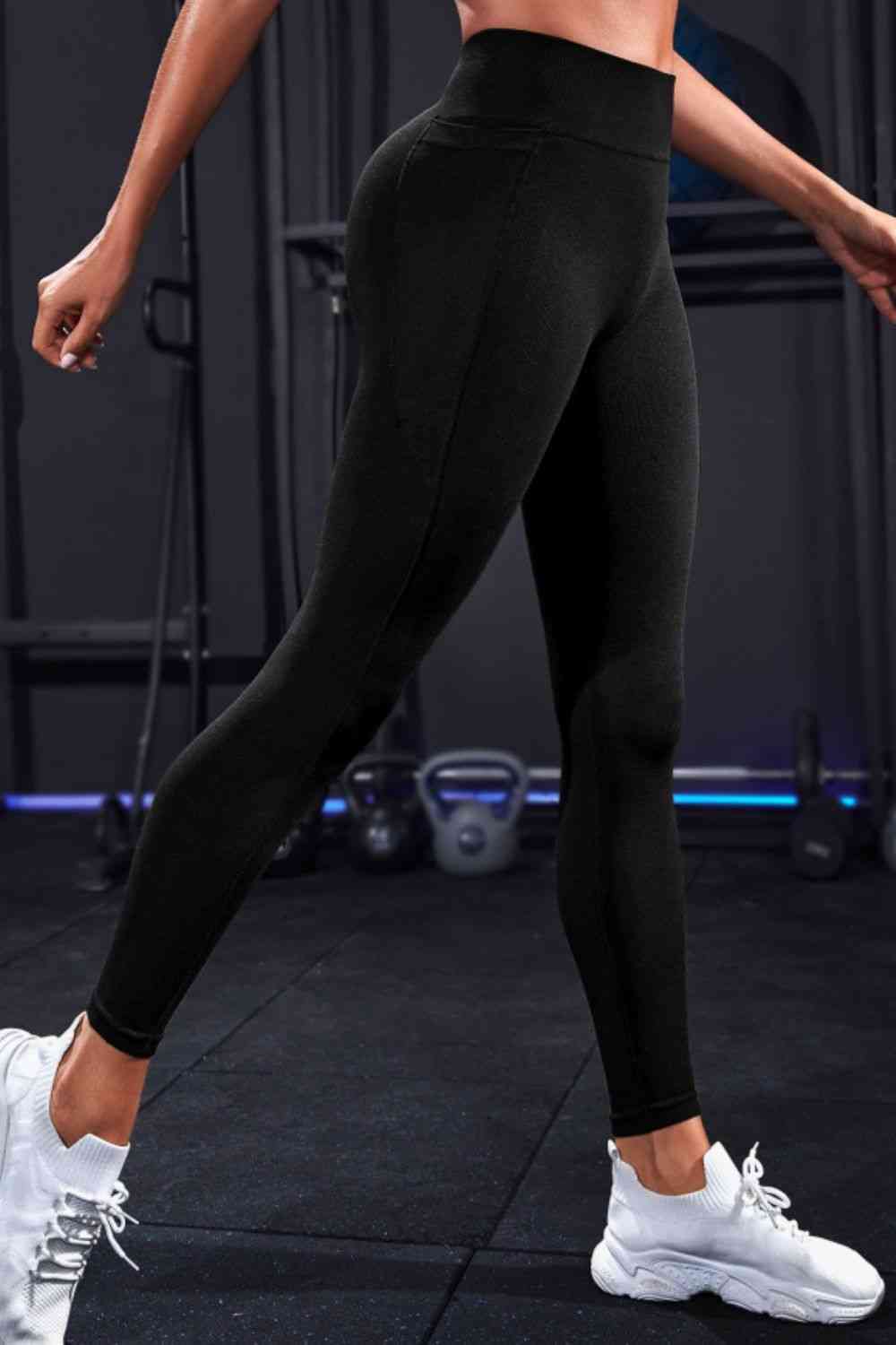 Wide Waistband Sports Leggings - Drazelle Store