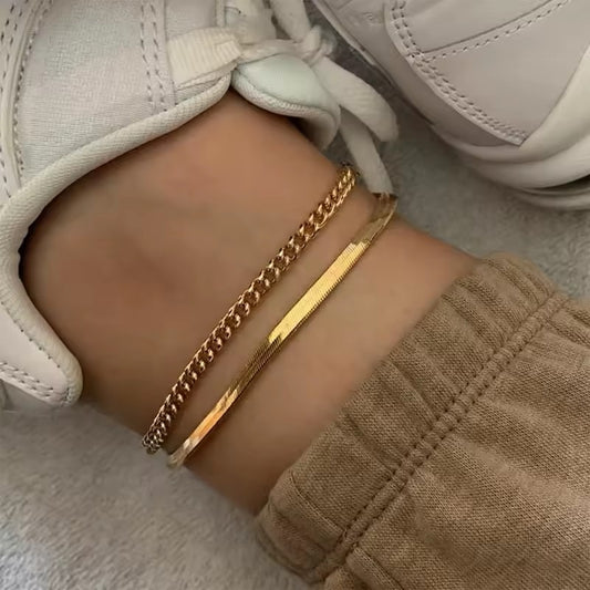 18K Gold-Plated Ankle Bracelet - Drazelle Store