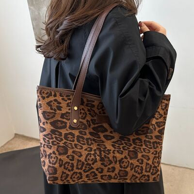 Leopard Polyester Tote Bag - Drazelle Store