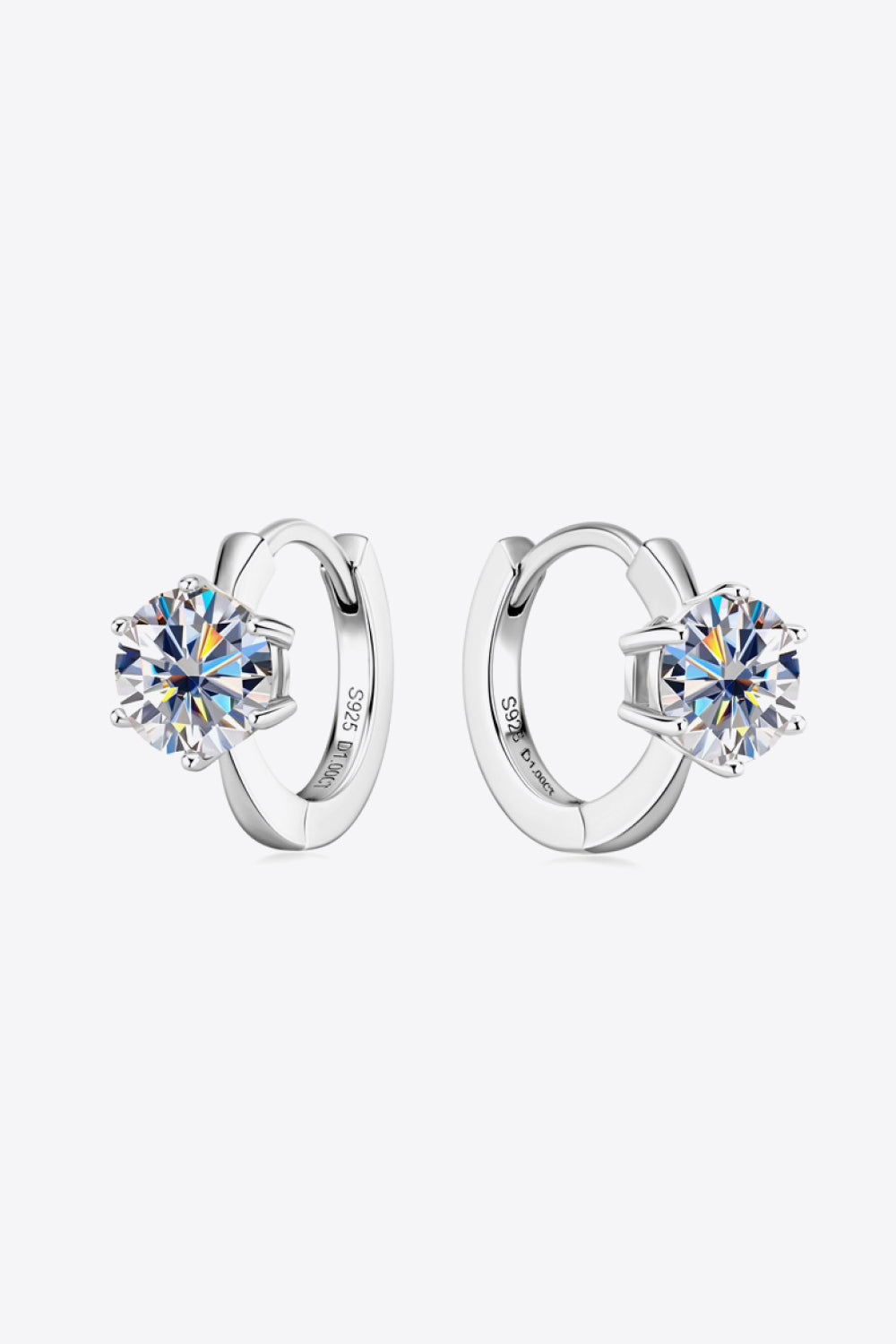 2 Carat Moissanite 925 Sterling Silver Earrings - Drazelle Store