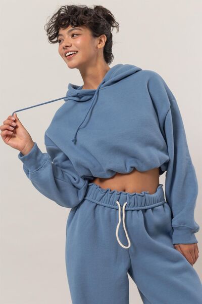 HYFVE Bubble Hem Cropped Hoodie - Drazelle Store