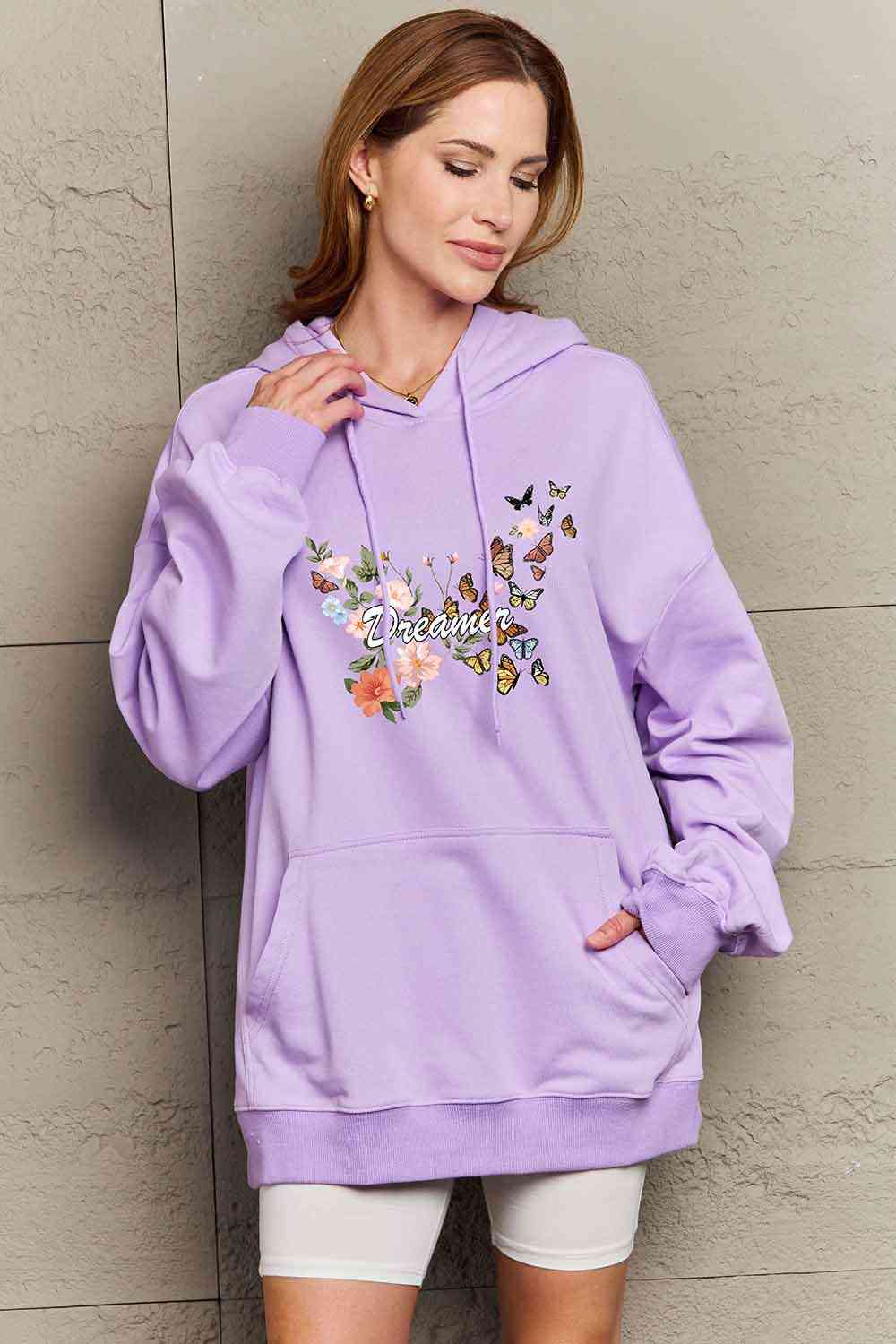 Simply Love Dropped Shoulder DREAMER Graphic Hoodie - Drazelle Store