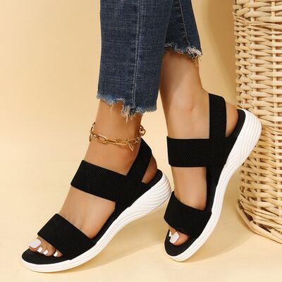 Rubber Open Toe Low Heel Sandals - Drazelle Store