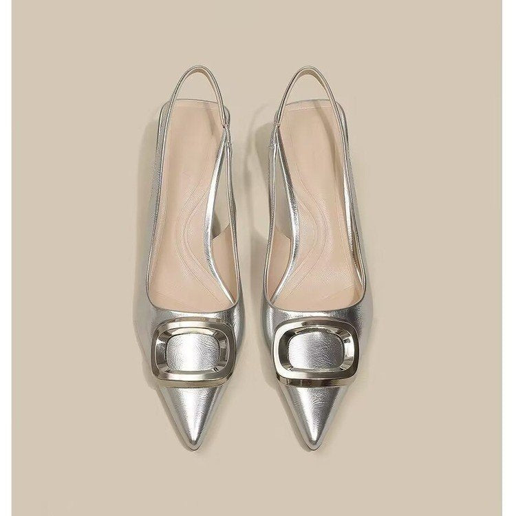 Slingback Pointed Toe Pumps - Drazelle Store