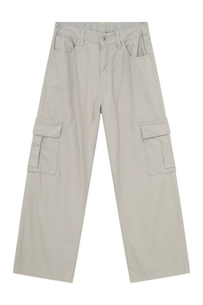 Hight Rise Wide Leg Cargo Pants - Drazelle Store