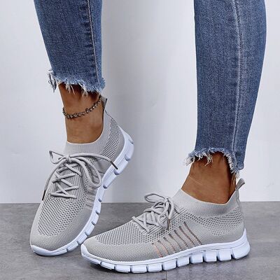 Breathable Mesh Lace Up Sneakers - Drazelle Store