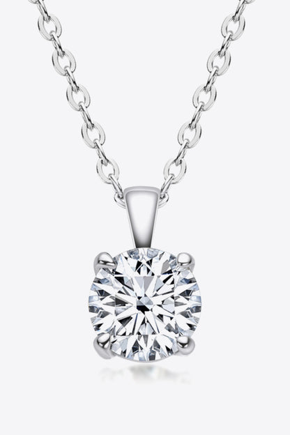 925 Sterling Silver 1 Carat Moissanite Chain-Link Necklace - Drazelle Store