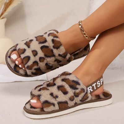 Leopard Open Toe Slippers - Drazelle Store