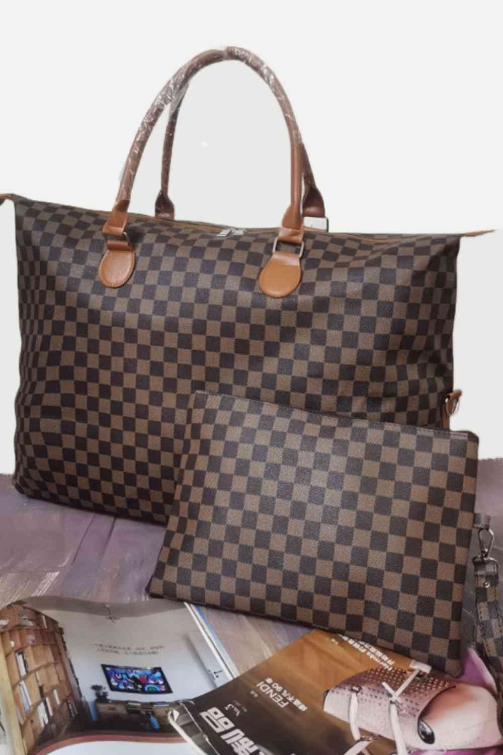 Checkered Two-Piece Bag Set - Drazelle Store