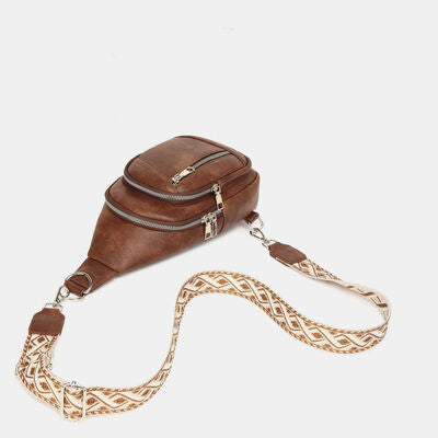 PU Leather Crossbody Bag with Two Detachable Strap - Drazelle Store