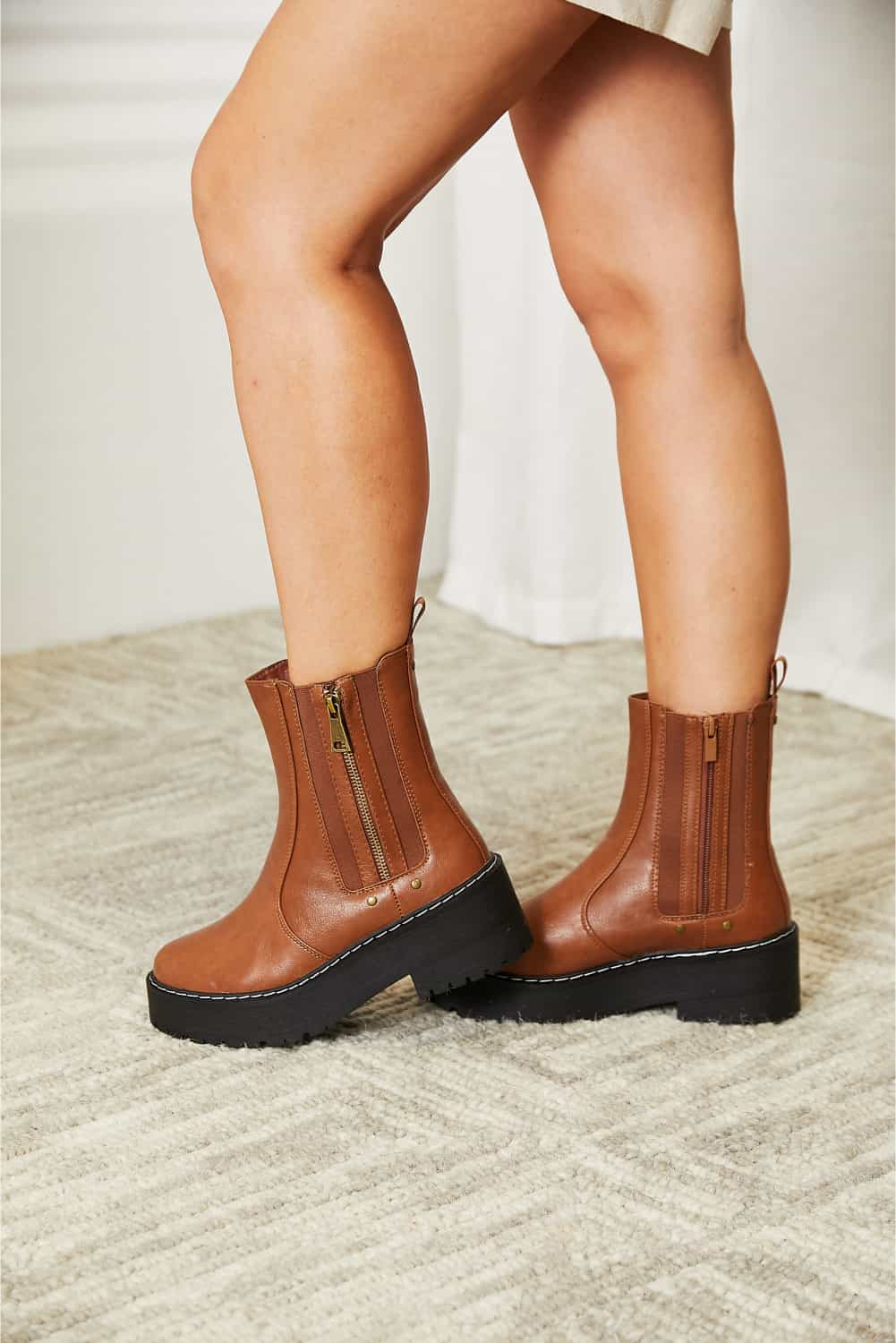 Forever Link Side Zip Platform Boots - Drazelle Store