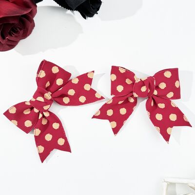 2-Piece Polka Dot Bow Hair Clip - Drazelle Store