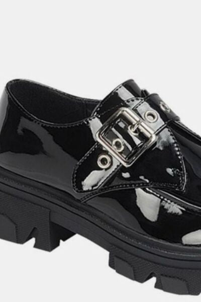 Forever Link Buckled Platform Lug Sole Loafers - Drazelle Store