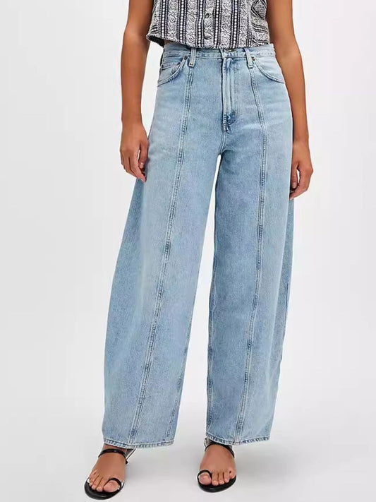 Wide Leg Jeans with Pockets - Drazelle Store