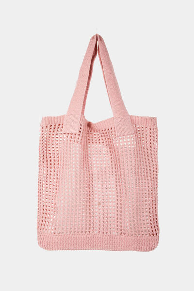 Fame Pointelle Knit Crochet Tote Bag - Drazelle Store