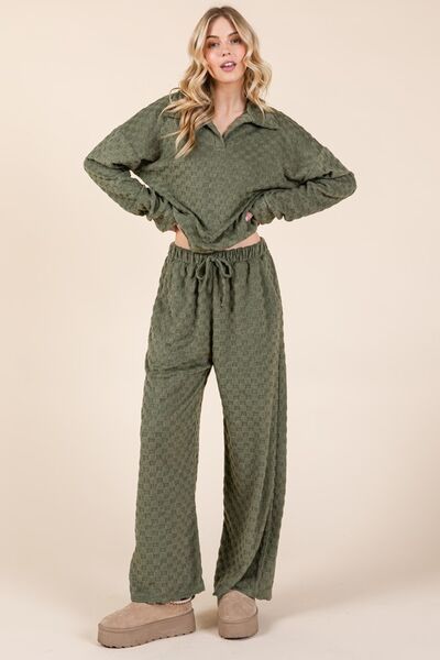 BOMBOM Tied Checkered Wide Leg Pants - Drazelle Store