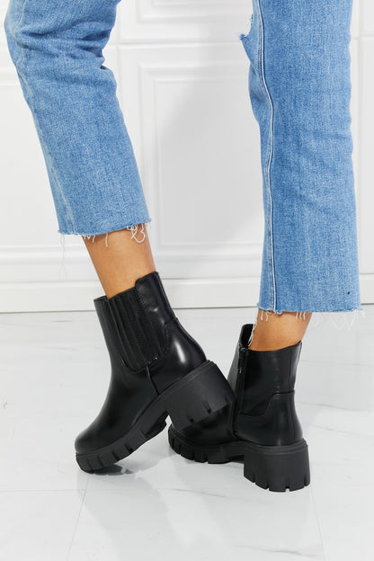 M Shoes What It Takes Lug Sole Chelsea Boots in Black - Drazelle Store