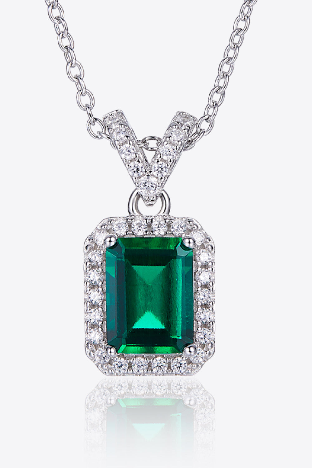 Adored 1.25 Carat Lab-Grown Emerald Pendant Necklace - Drazelle Store