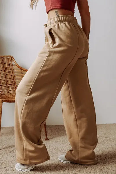 Drawstring Wide Leg Pants with Pockets - Drazelle Store