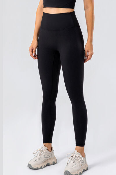 High Waist Wide Waistband Active Leggings - Drazelle Store