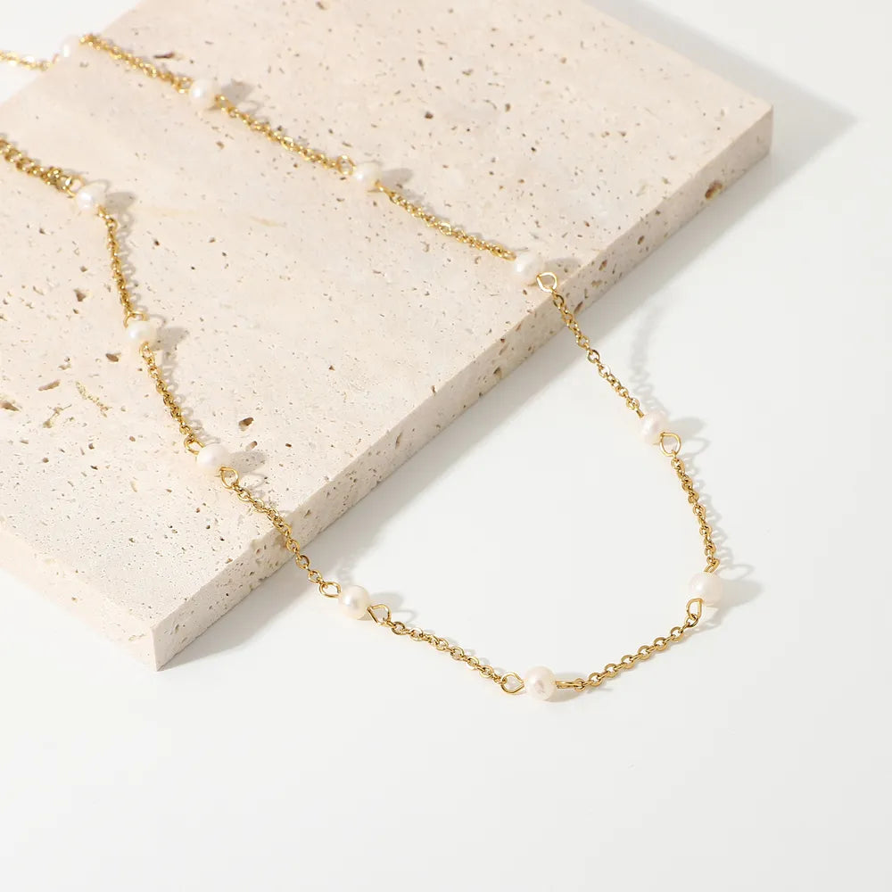 Freshwater Pearl 18K Gold-Plated Necklace - Drazelle Store
