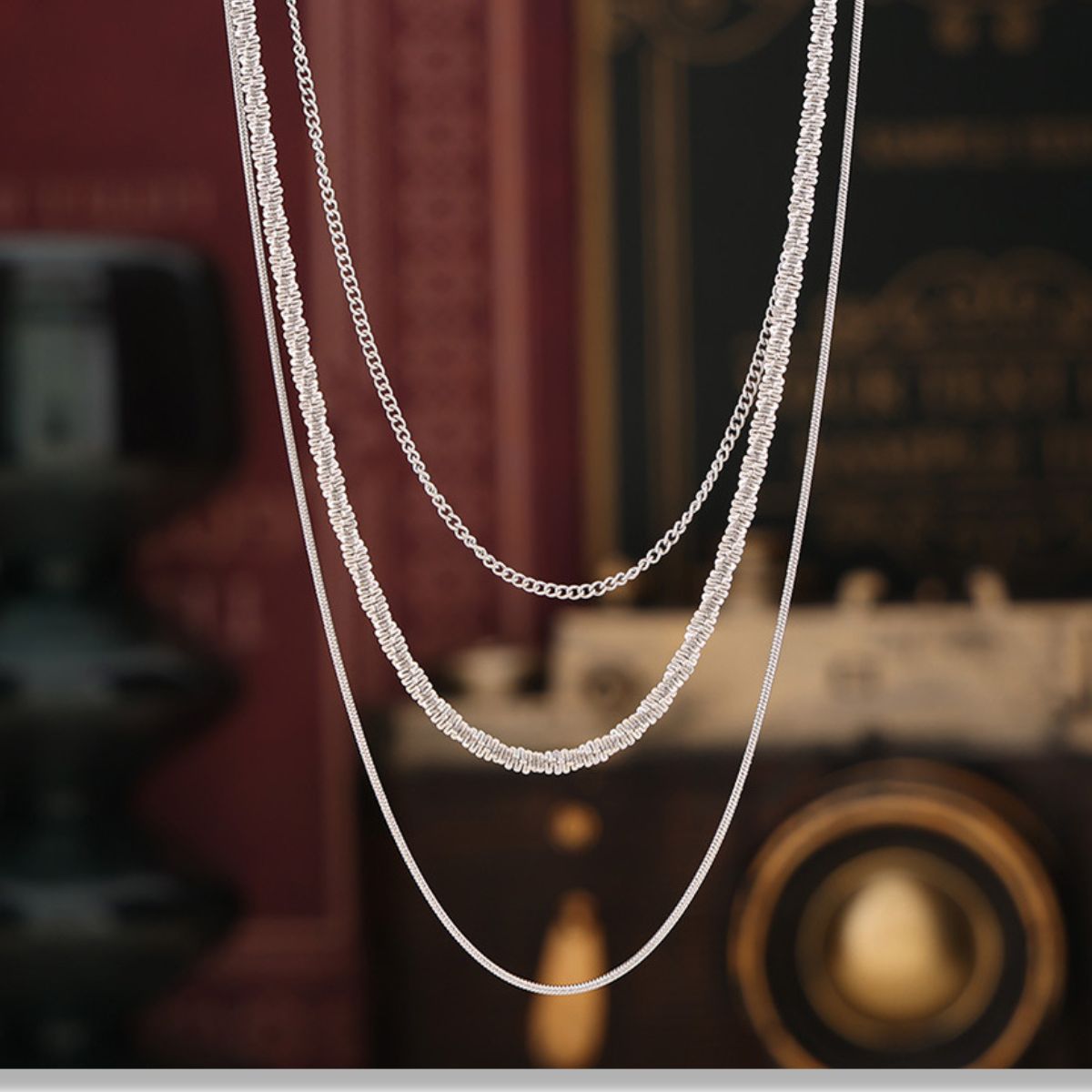 Titanium Steel Three-Layered Necklace - Drazelle Store