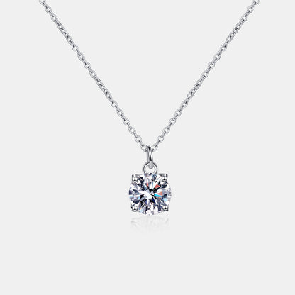 1 Carat Moissanite 925 Sterling Silver Necklace - Drazelle Store