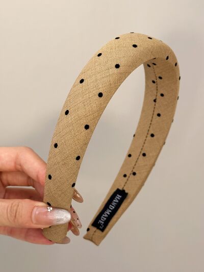 Polka Dot Polyester Wide Headband - Drazelle Store