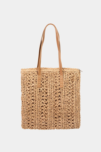 Fame Straw Braided Tote Bag - Drazelle Store