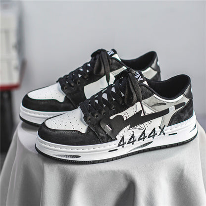 Distressed Graffiti Skateboard Sneakers  - Drazelle Store