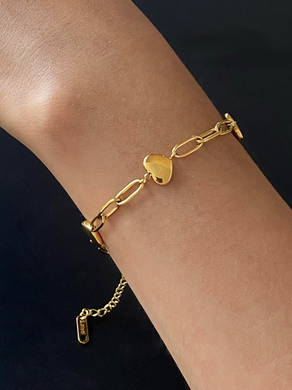 Gold-Plated Stainless Steel Heart Bracelet - Drazelle Store