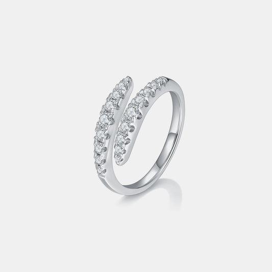 925 Sterling Silver Moissanite Bypass Ring - Drazelle Store