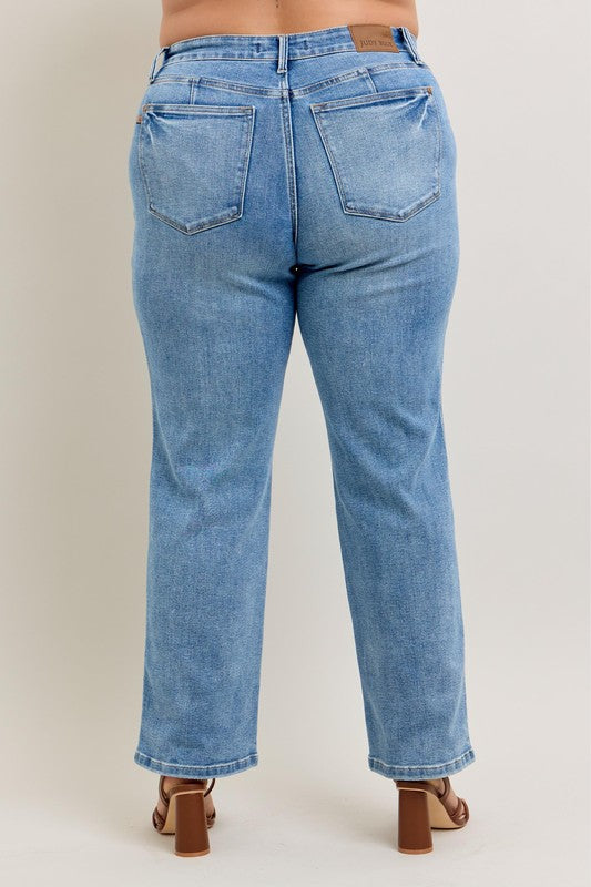 Judy Blue Vintage Wash Straight Jeans - Drazelle Store