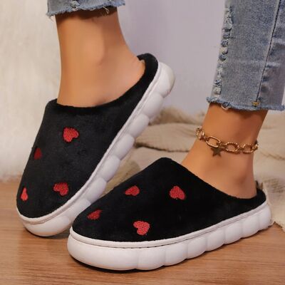 Heart Round Toe Flat Slippers - Drazelle Store