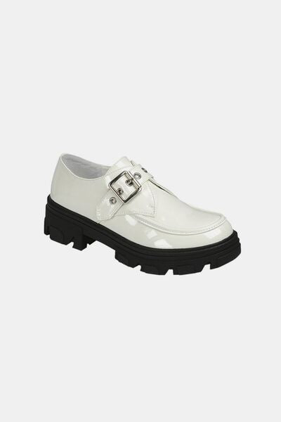 Forever Link Buckled Platform Lug Sole Loafers - Drazelle Store