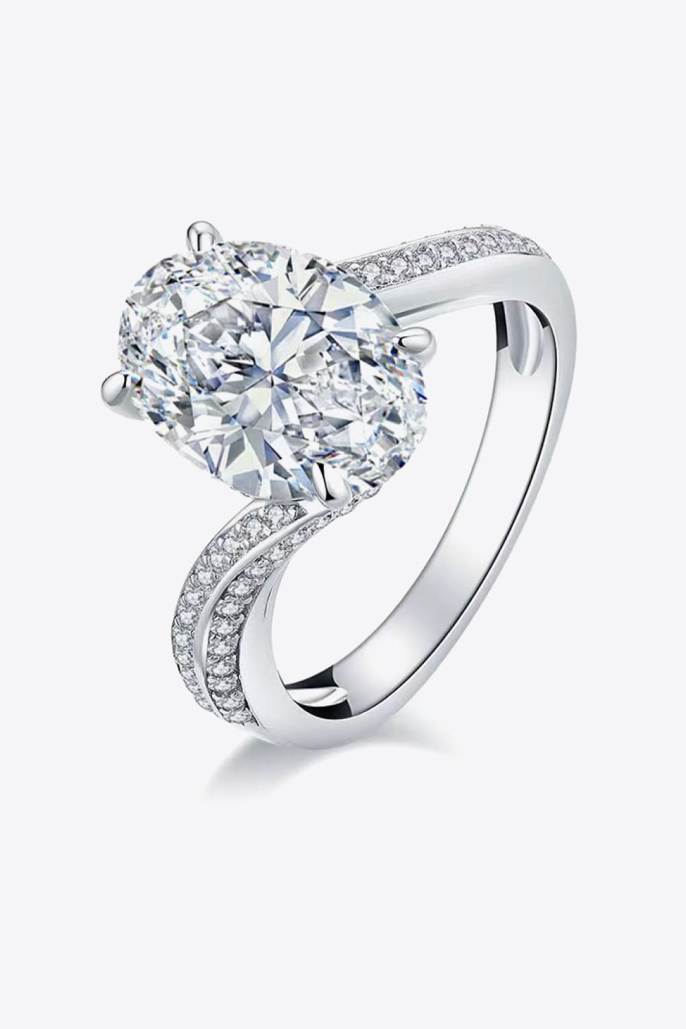 3 Carat Moissanite Side Stone Ring - Drazelle Store