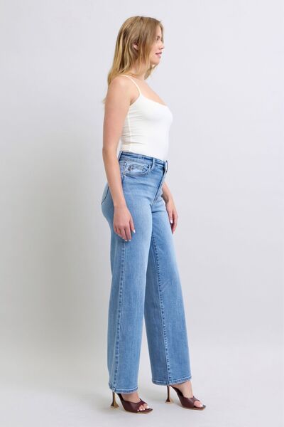 Judy Blue Full Size Wide Leg Jeans with Pockets - Drazelle Store