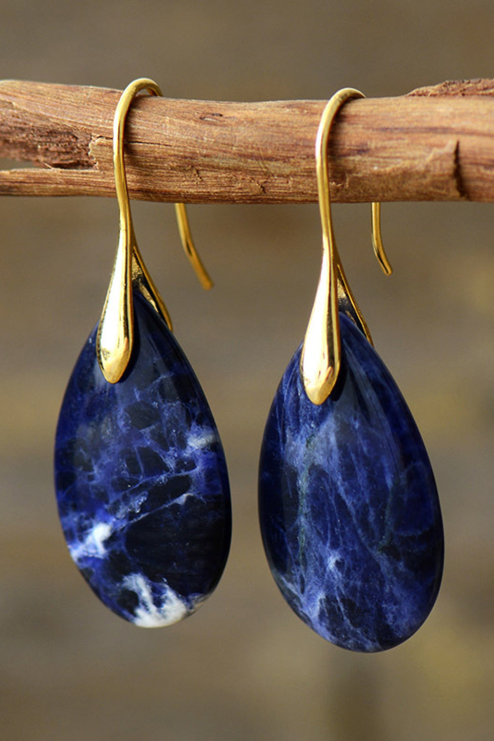 Natural Stone Teardrop Earrings -Drazelle Store