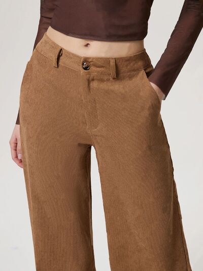 Wide Leg Pants with Pockets - Drazelle Store