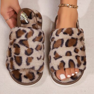 Leopard Open Toe Slippers - Drazelle Store