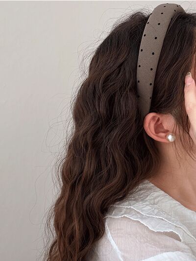 Polka Dot Polyester Wide Headband - Drazelle Store