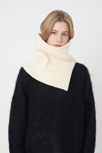 Slit Pullover Knit Scarf - Drazelle Store