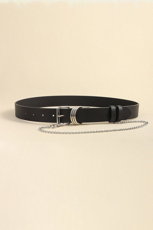 PU Leather Alloy Chain Belt - Drazelle Store