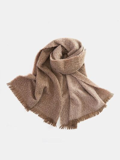 Raw Hem Heathered Polyester Scarf - Drazelle Store