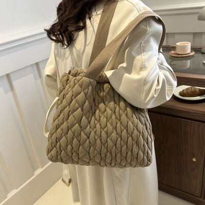 Drawstring Bubble Texture Tote Bag - Drazelle Store