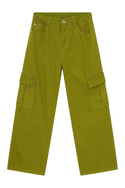 Hight Rise Wide Leg Cargo Pants - Drazelle Store