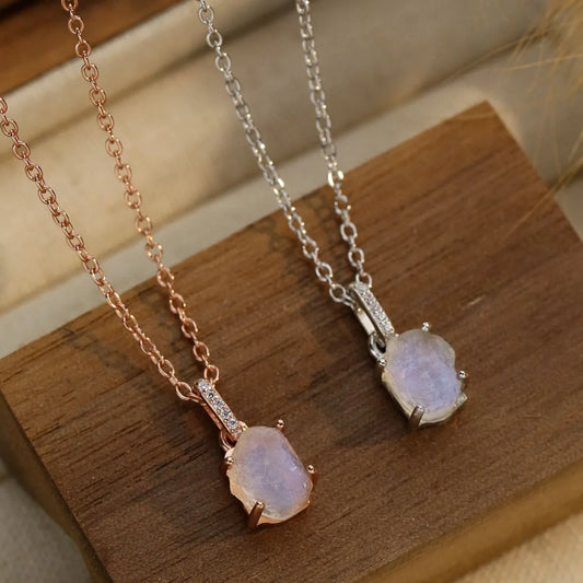 Moonstone 925 Sterling Silver Necklace - Drazelle Store