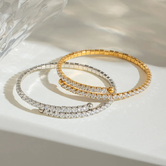 2-Piece Inlaid Zircon Bracelet - Drazelle Store