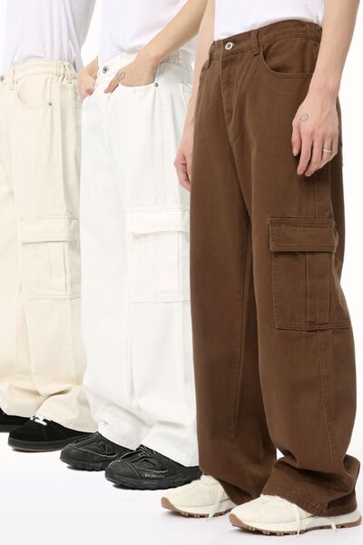 Hight Rise Wide Leg Cargo Pants - Drazelle Store